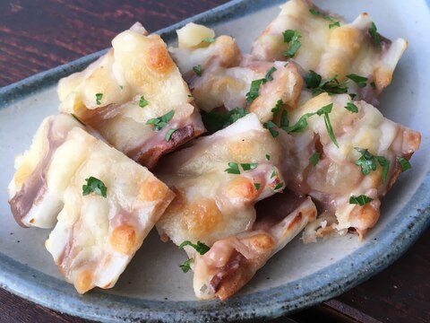 黒豆の煮汁deちくわの甘味噌チーズ焼き♪